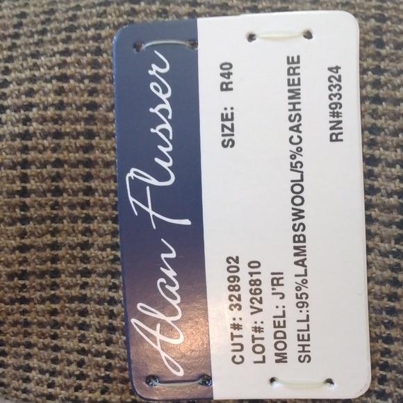 NWT Alan Flusser Brown Lambswool/Cashmere Sport Jacket 40R - Picture 13 of 16